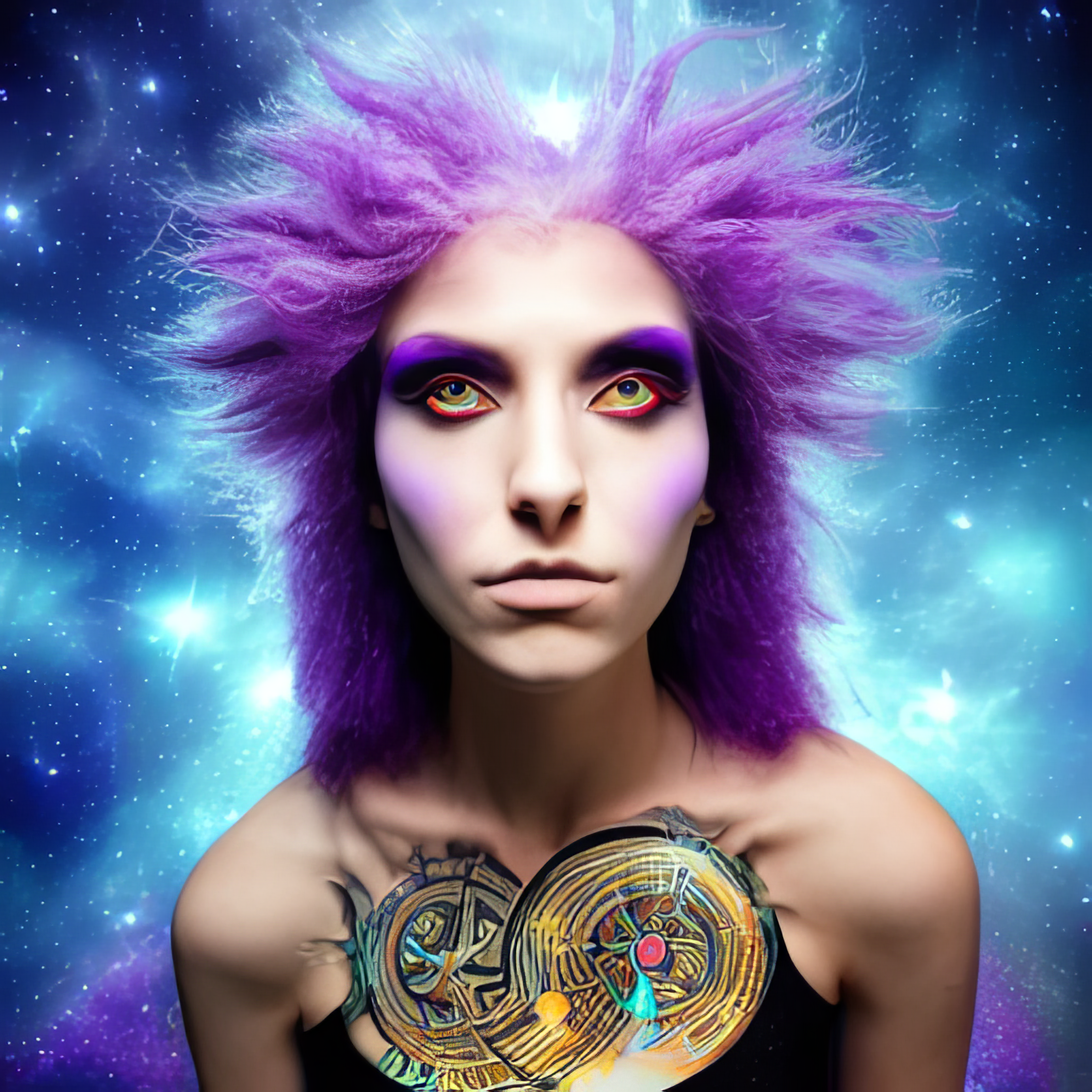 "Hairspace" 👾✨️🌌🤭🐈‍⬛#AIアート
#StableDiffusion 1.5 + Topaz Labs