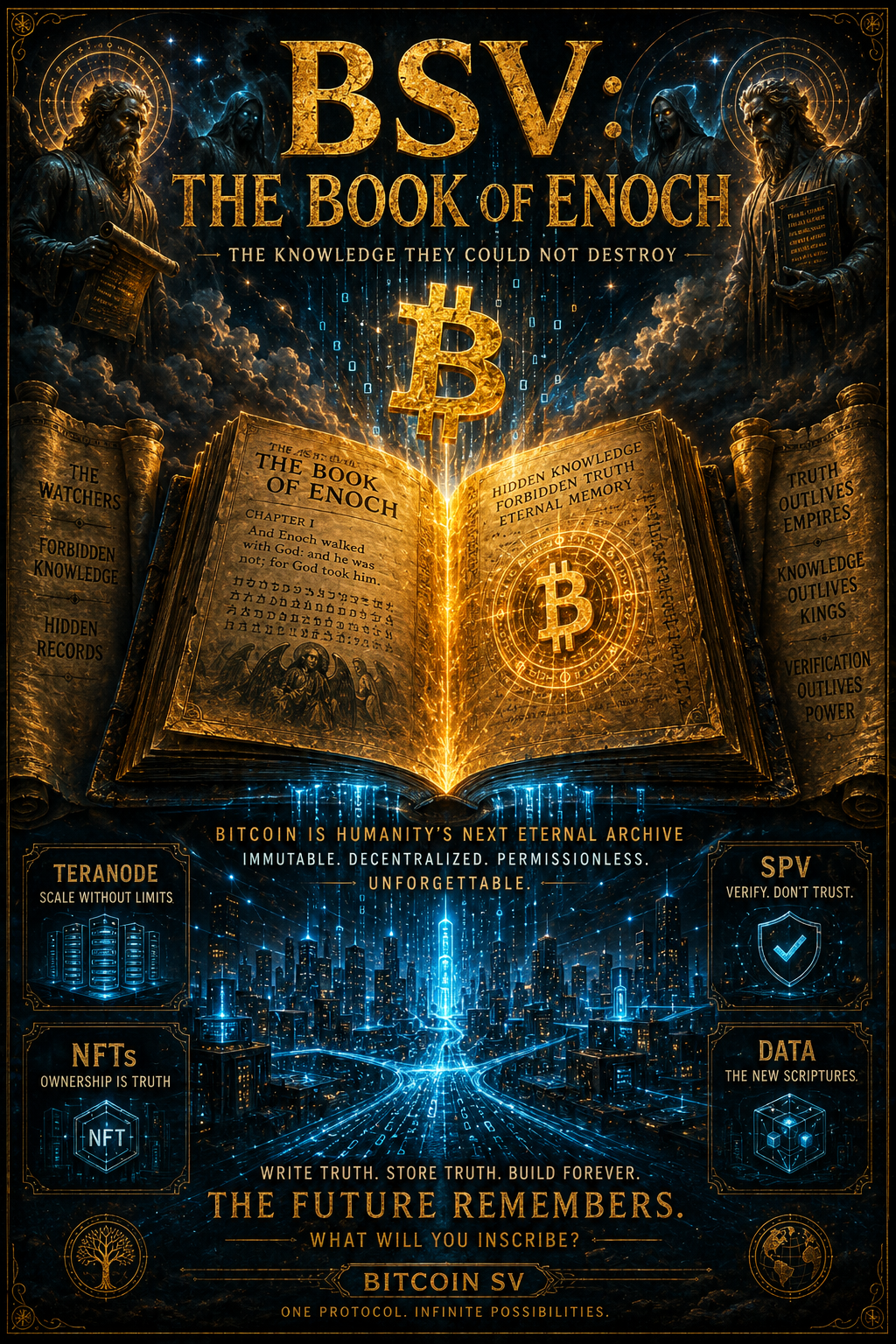 BSV: THE BOOK OF ENOCH
The Knowledge They Could Not Destroy
Opening Hook
What if humanity has been …