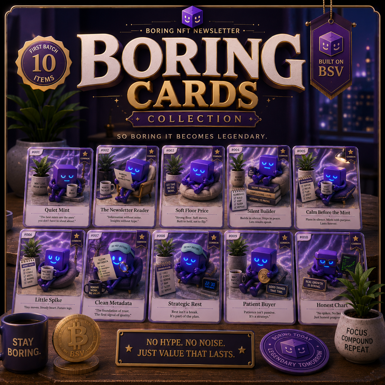 🟣 BORING CARD ANNOUNCEMENT
3/10 Boring Cards have already been collected.
That leaves only 7 cards …