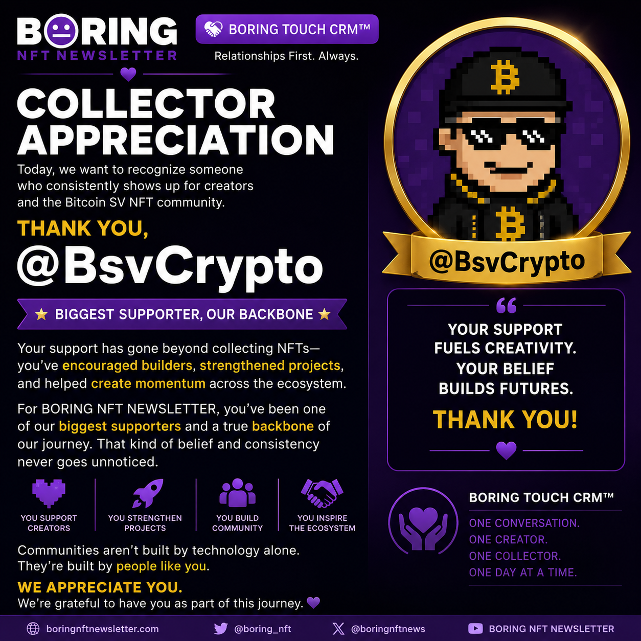 💜 BORING Touch CRM™ | 
Collector Appreciation

Today, we'd like to recognize someone who has consis…