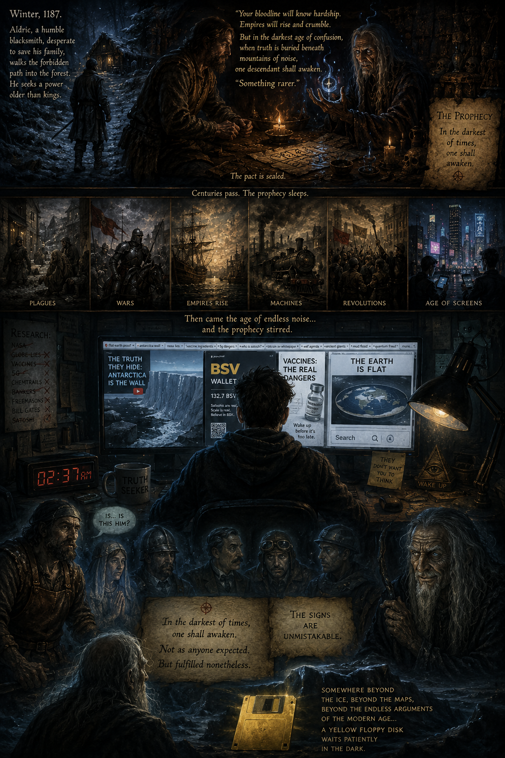 Winter, 1187.
The snow came early that year.
In a forgotten village on the edge of a dark forest, a…