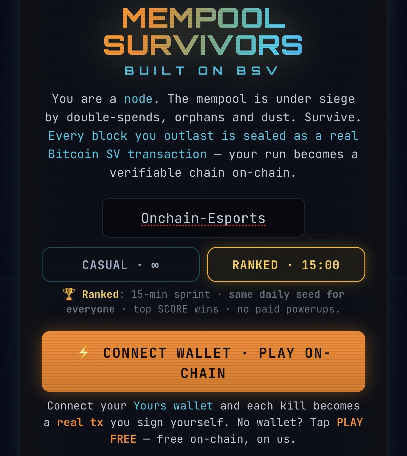 [[TXBLASTER]]

Inspired by the idea of verifiable competitive gaming, Mempool Survivors introduces …