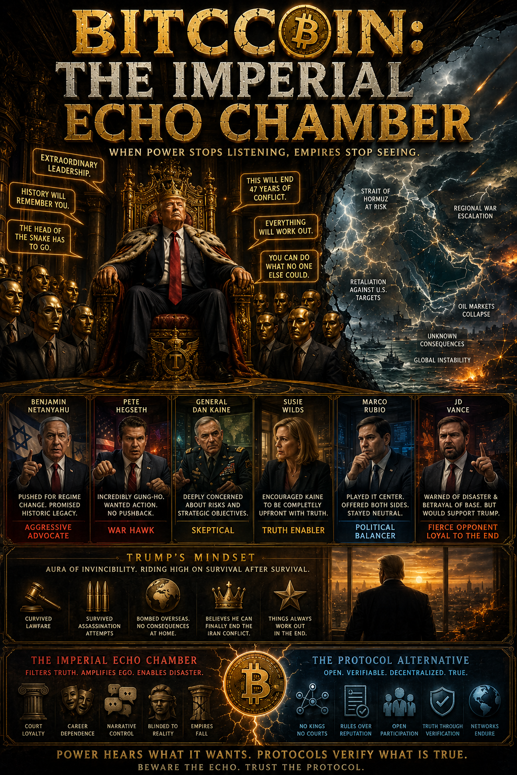 [[BSV PROWESS]]
BITCOIN: THE IMPERIAL ECHO CHAMBER
Empires rarely collapse because they lack inform…