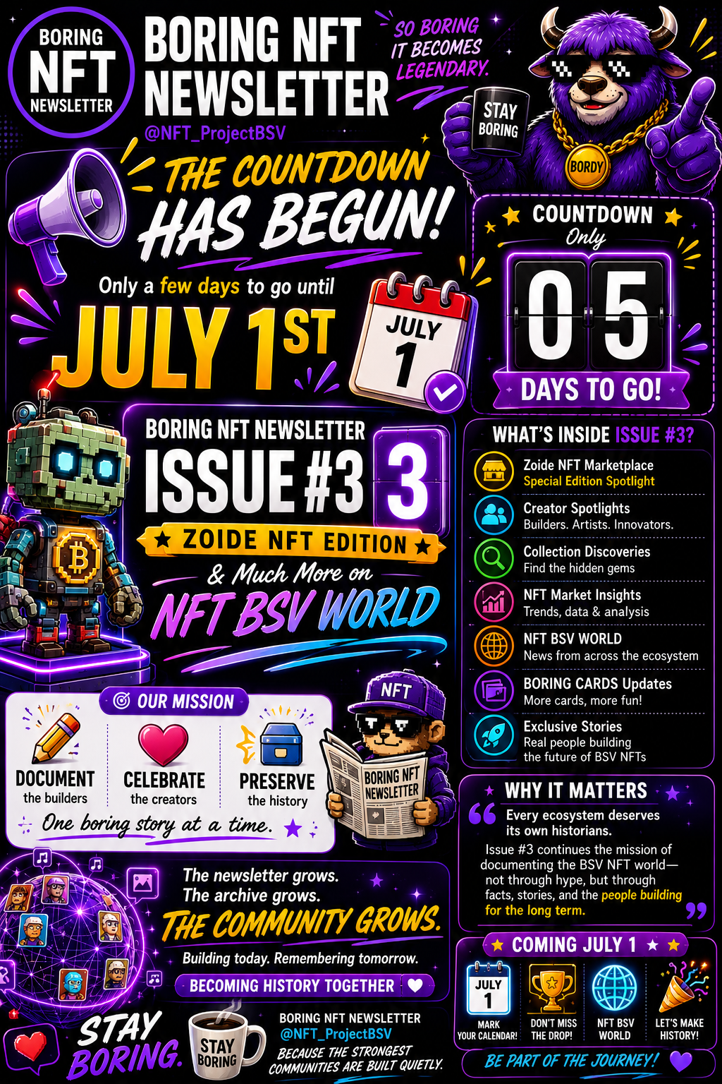 📝 BORING NFT NOTE #15
The Countdown Has Begun
Only a few days remain until July 1st.
That means one…