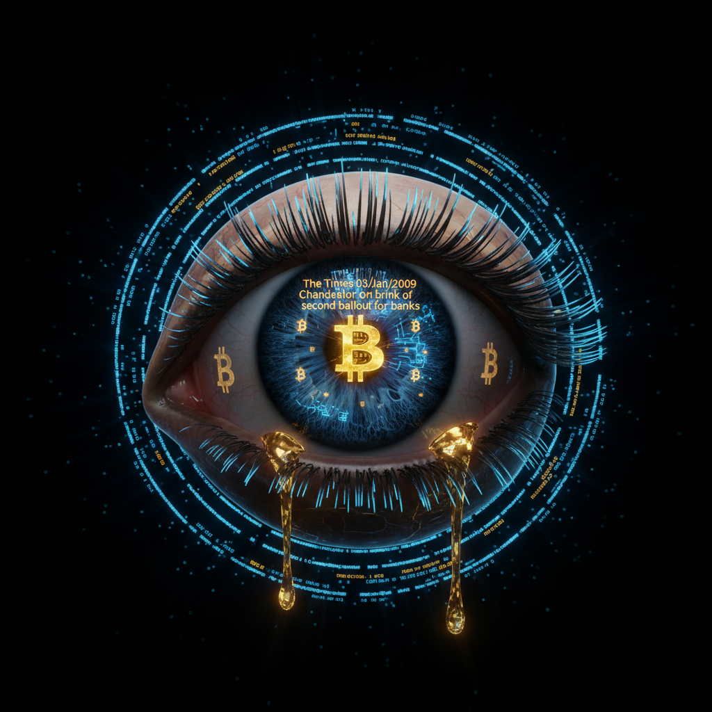 A single hyper-realistic futuristic human eye floating in darkness, legendary NFT artwork, glowing …
