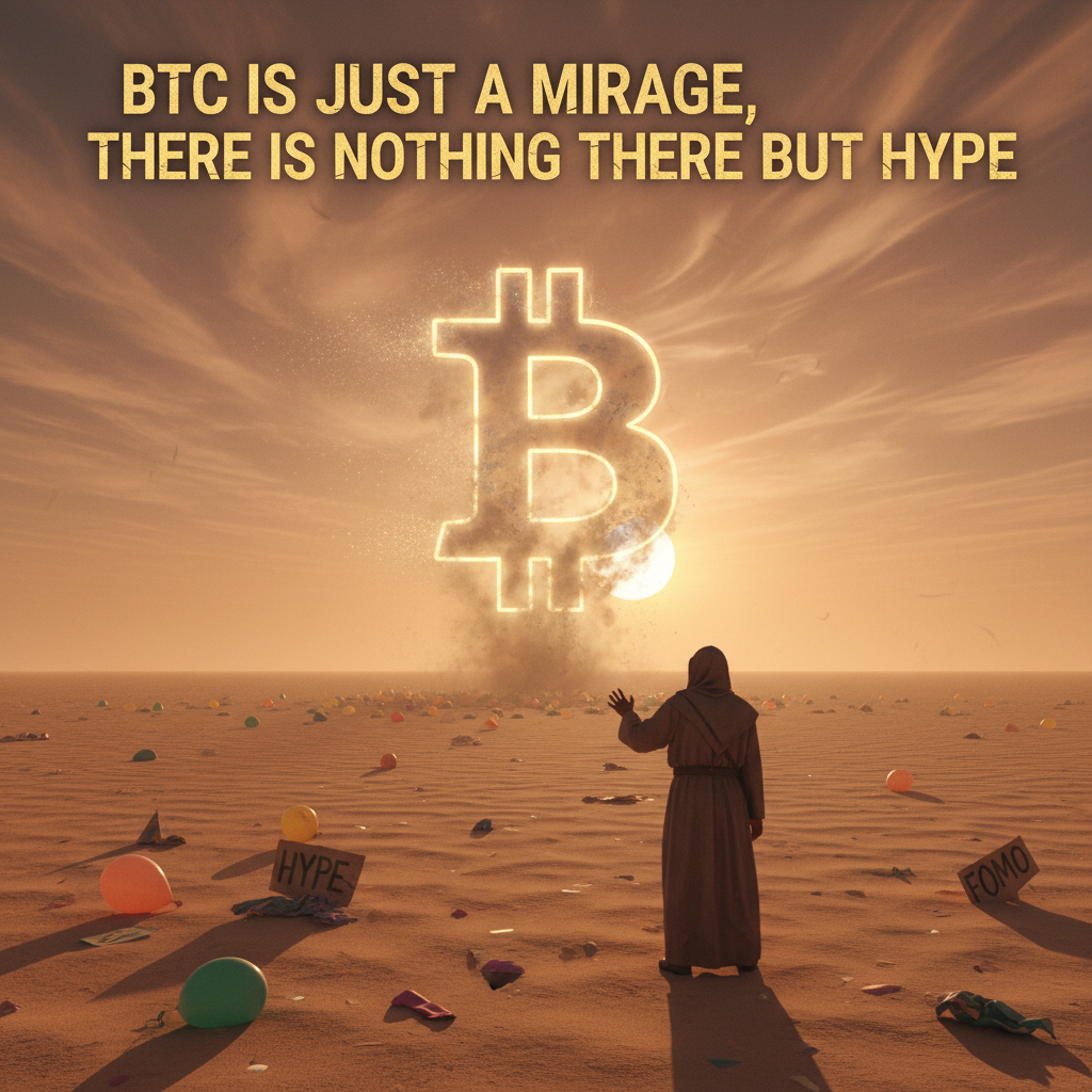 BTC is just a mirage,  there is nothing there but hype. !nb