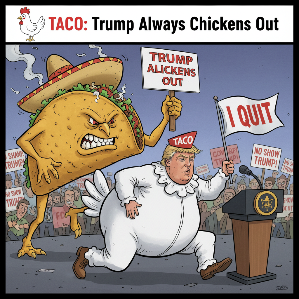 !nb TACO:Trump Always Chickens Out.

[[Trump]] [[Chicken]] [[TACO]]