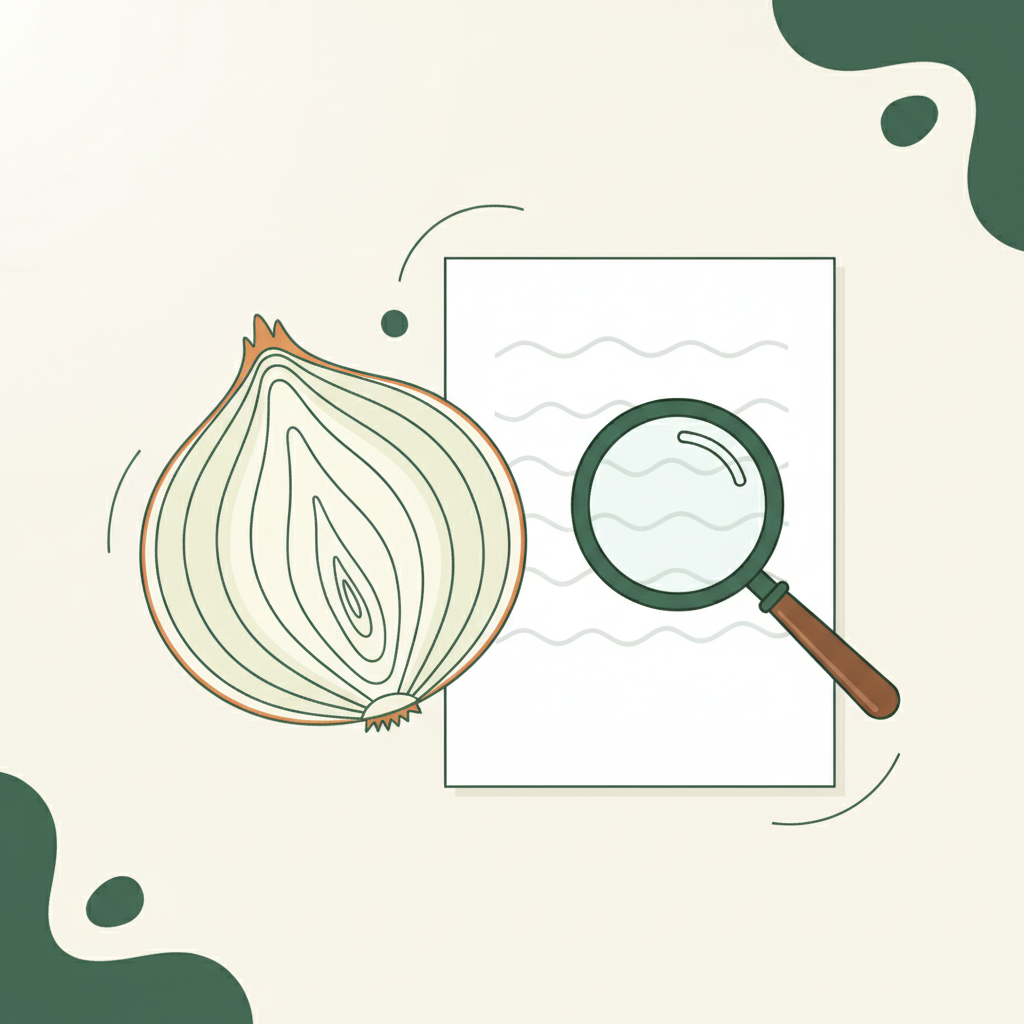 !nb Editorial illustration, minimal and clean. An onion cut in half showing 8 clear concentric laye…