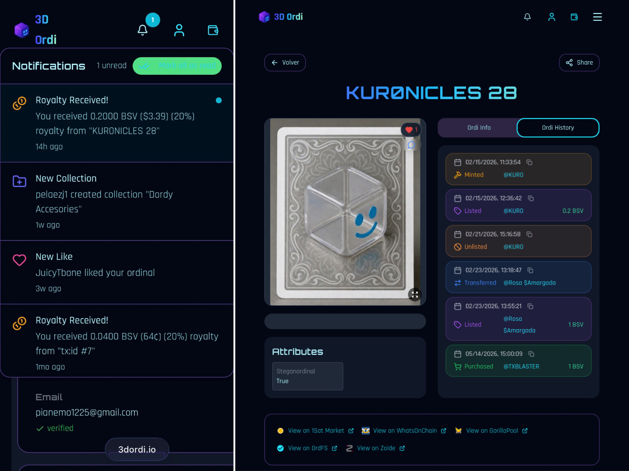 My first Steganordinals collection, 『KUR0NICLES』, has been resold. Thank you.
https://3dordi.io/col…