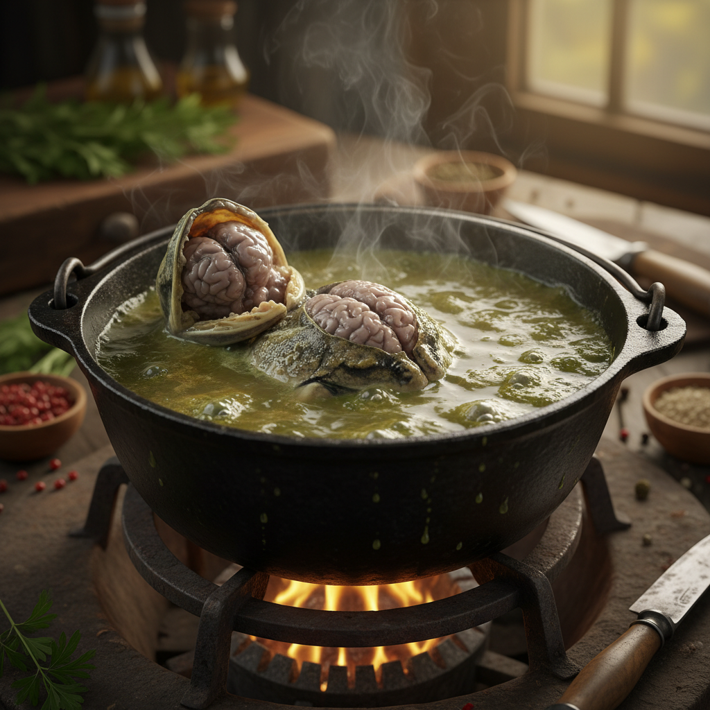 Cooking the frog, brains are cooked !nb