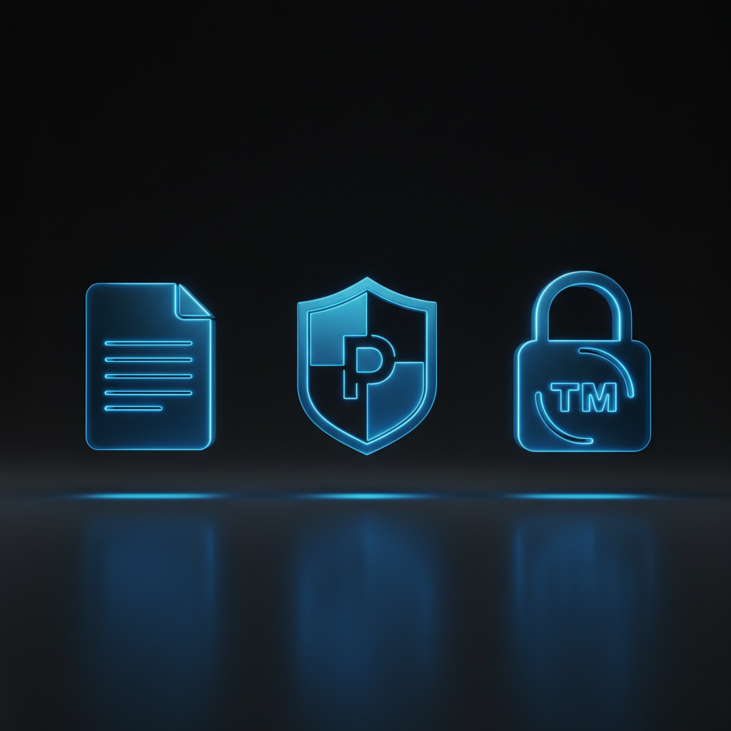 !nb Ultra-minimal futuristic Web3 icon display featuring three objects arranged horizontally in a c…
