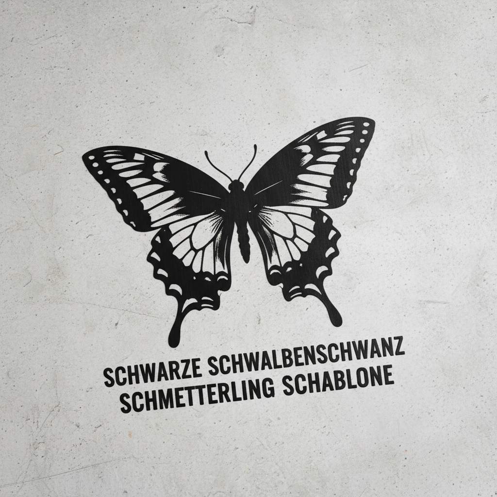 !nb schwarze schwalbenschwanz schmetterling schablone.