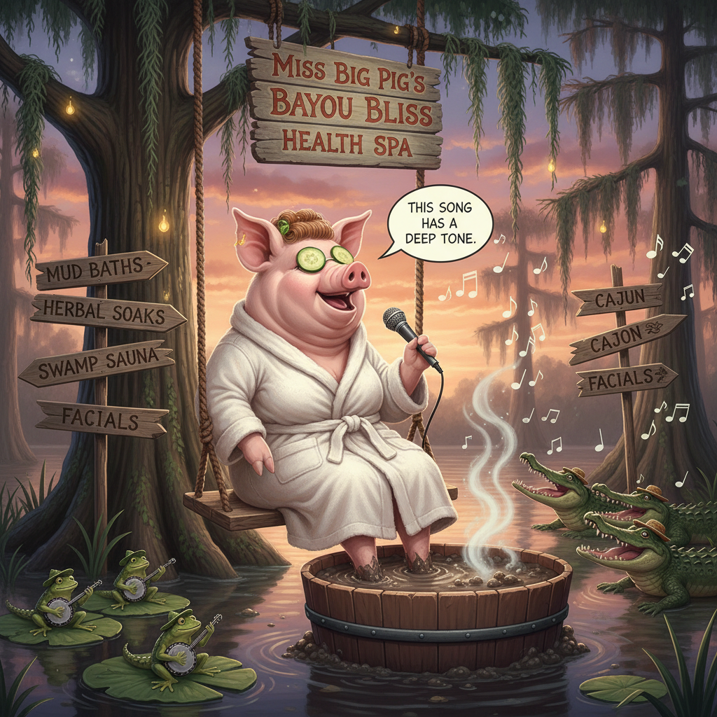 Miss Big Pig has a Health spa down on the bayou, she said this song has a deep tone. !nb
