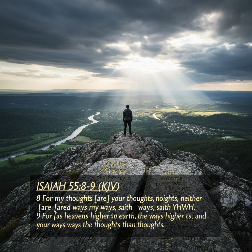 !nb Isaiah 55:8-9 (KJV) 8 For my thoughts [are] not your thoughts, neither [are] your ways my ways,…