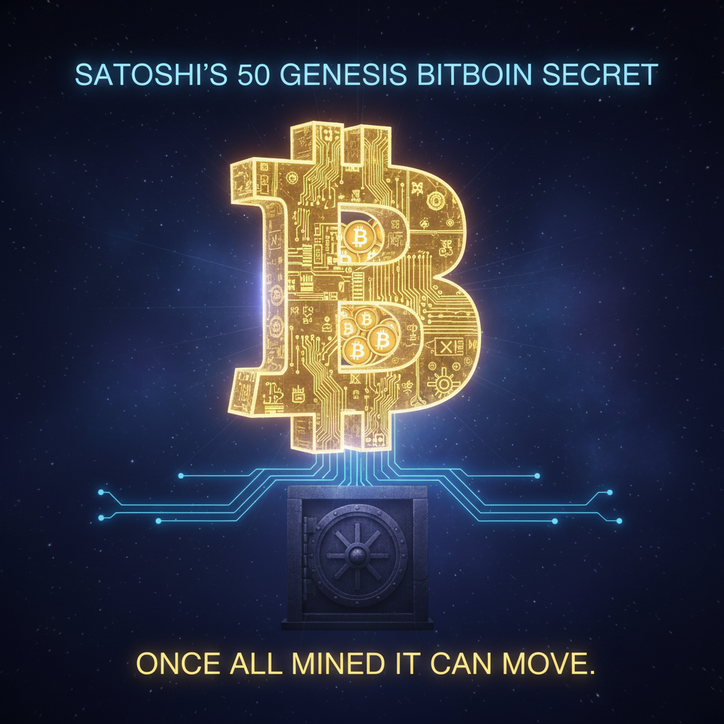 !nb satoshi's 50 genesis Bitcoin secret once all mined it can move.