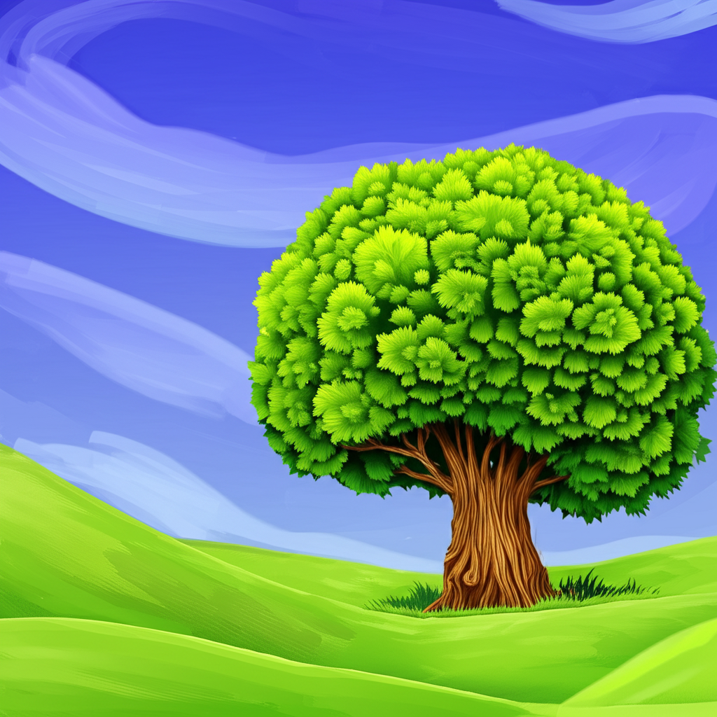 !edit add a green field and a sblie sky in the background