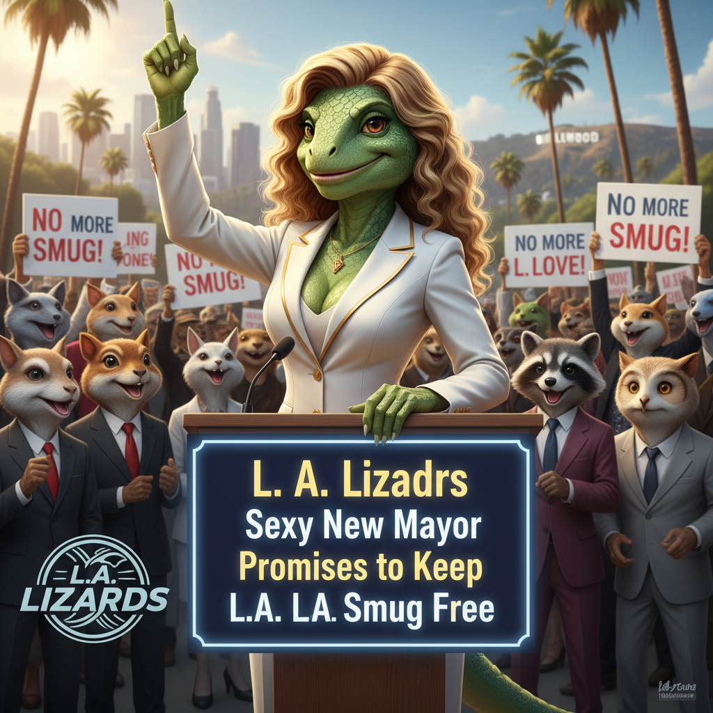 L. A. Lizards sexy new mayor promises to keep L.A. Smug Free!nb