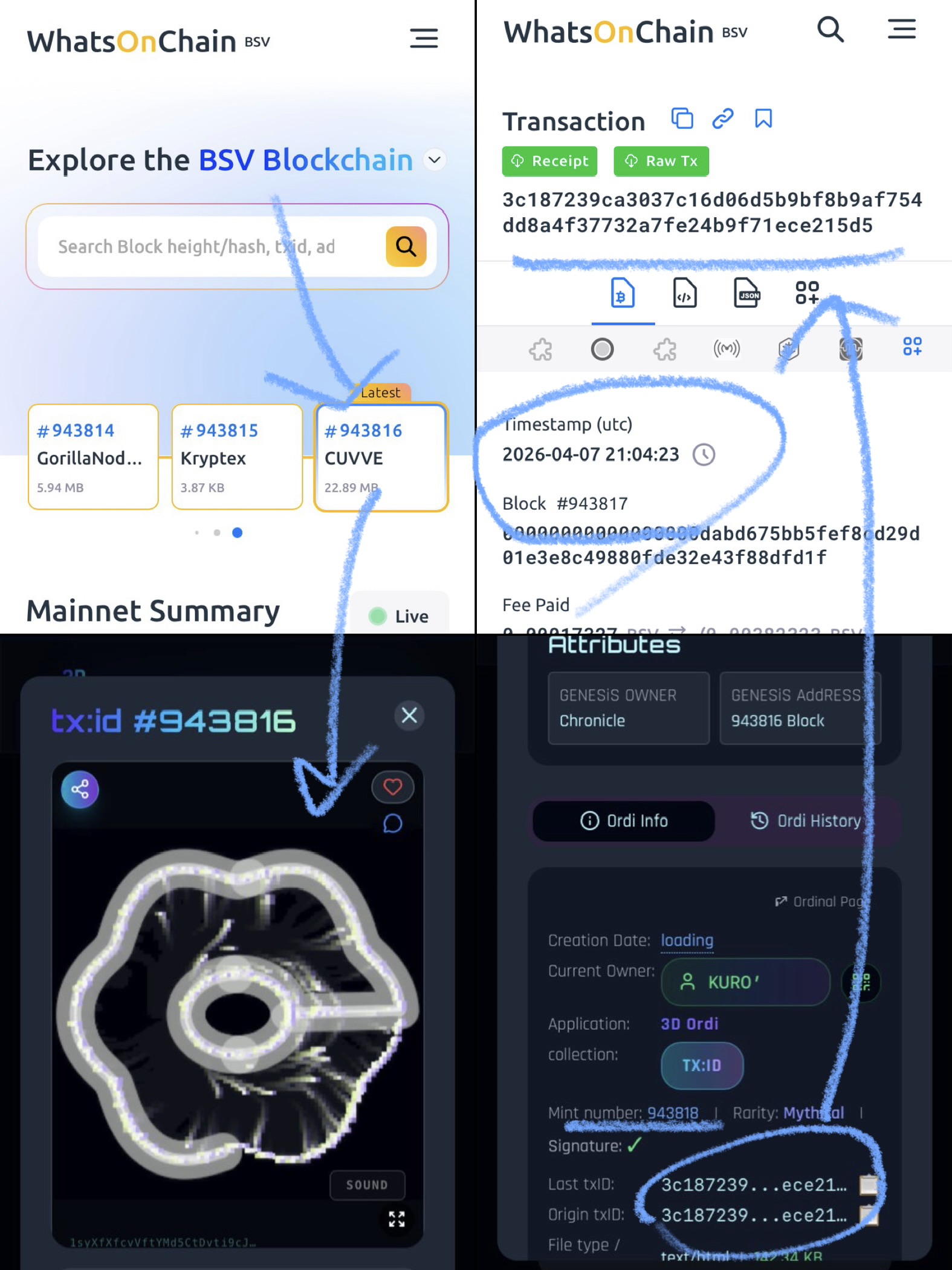 To celebrate the BSV Chronicle Upgrade, I attempted to broadcast the new artwork 'tx:id', currently…