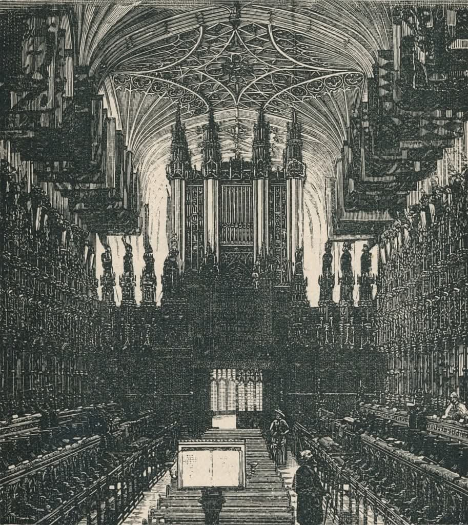 St. George's Chapel, the choir looking west, 1895, Windsor, UK.
