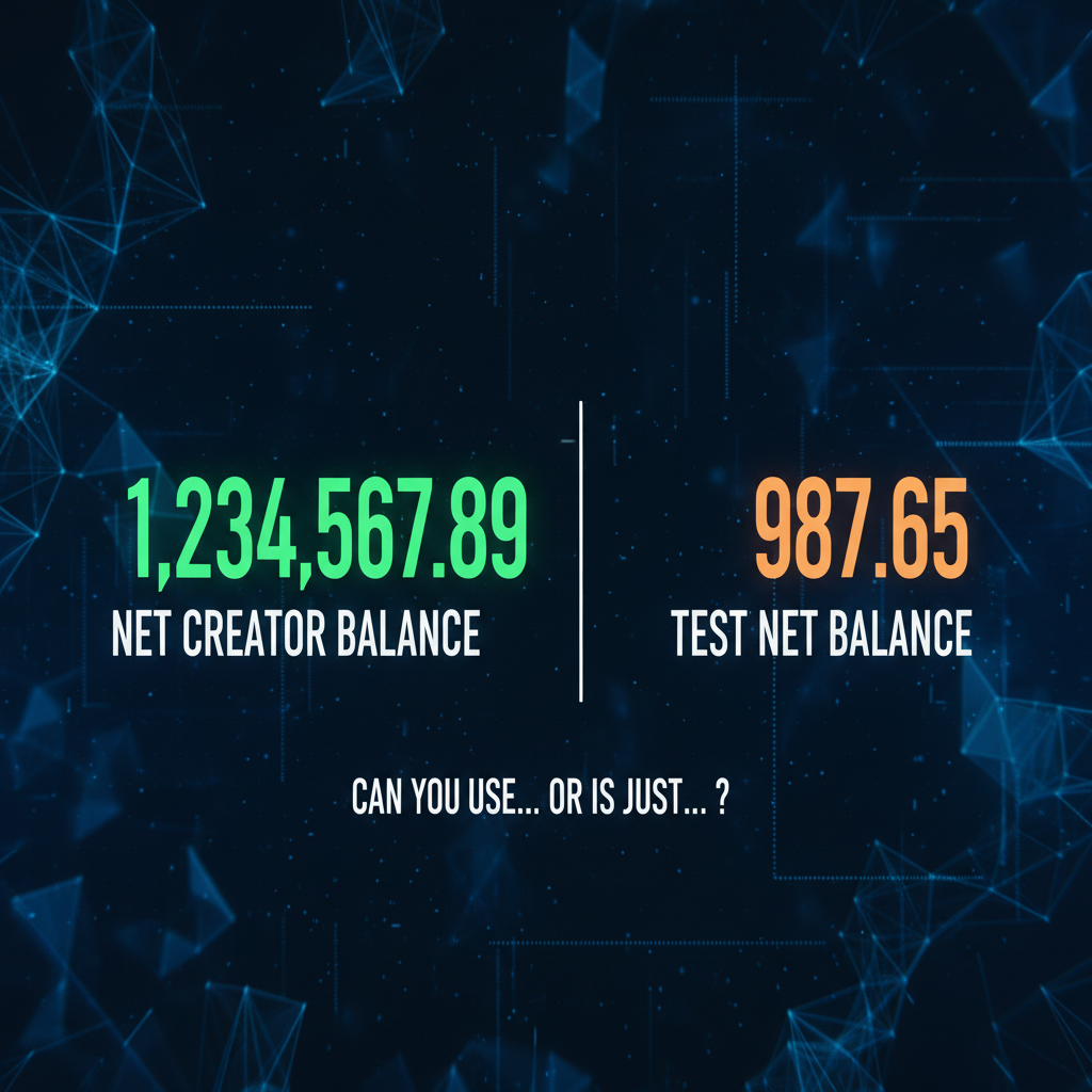 !nb can you use net creator balance or is just test net balance?
