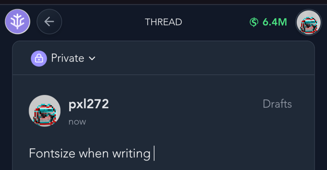 different size when writing...