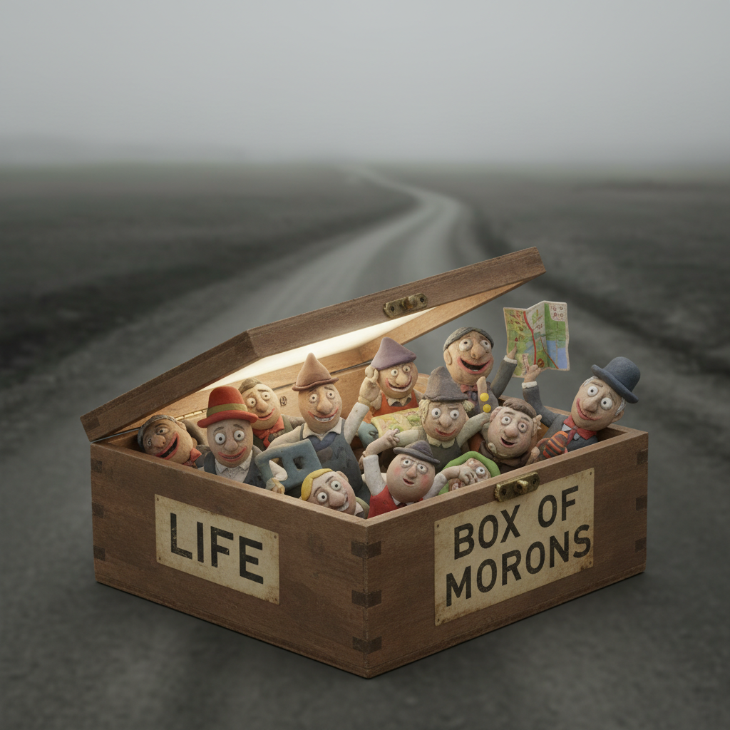 !nb Life is like a box of morons.