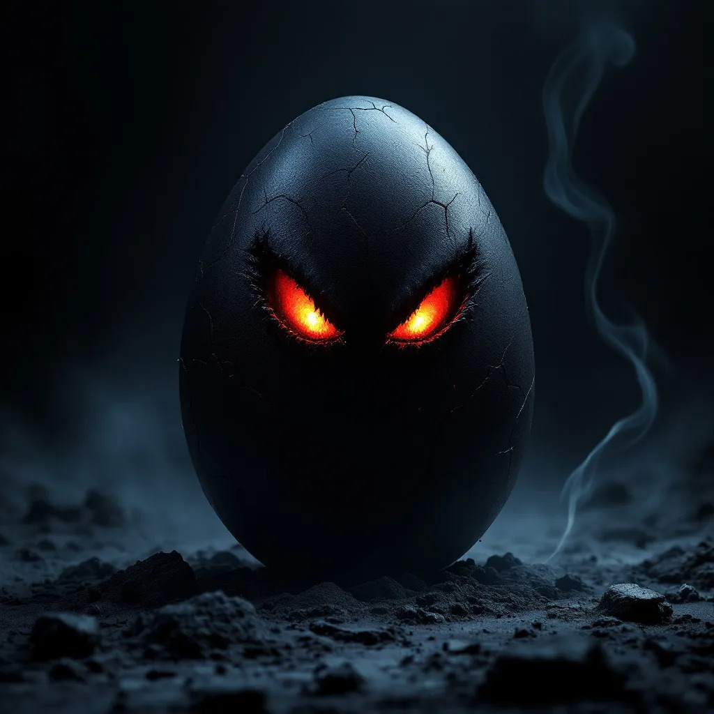 !animate_kling the eyes glow with a dark evil red. the smoke builds as fire rains down in the backg…