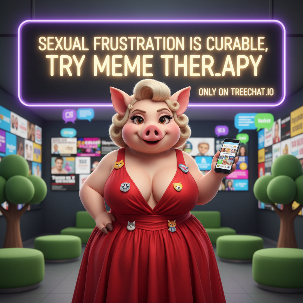The beautiful Miss Big Pig: Sexual frustration is curable, try meme therapy, only on Treechat.io !nb