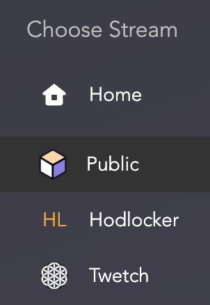 you can find the streams in the navigation popup (middle treechat button in the bottom navbar)