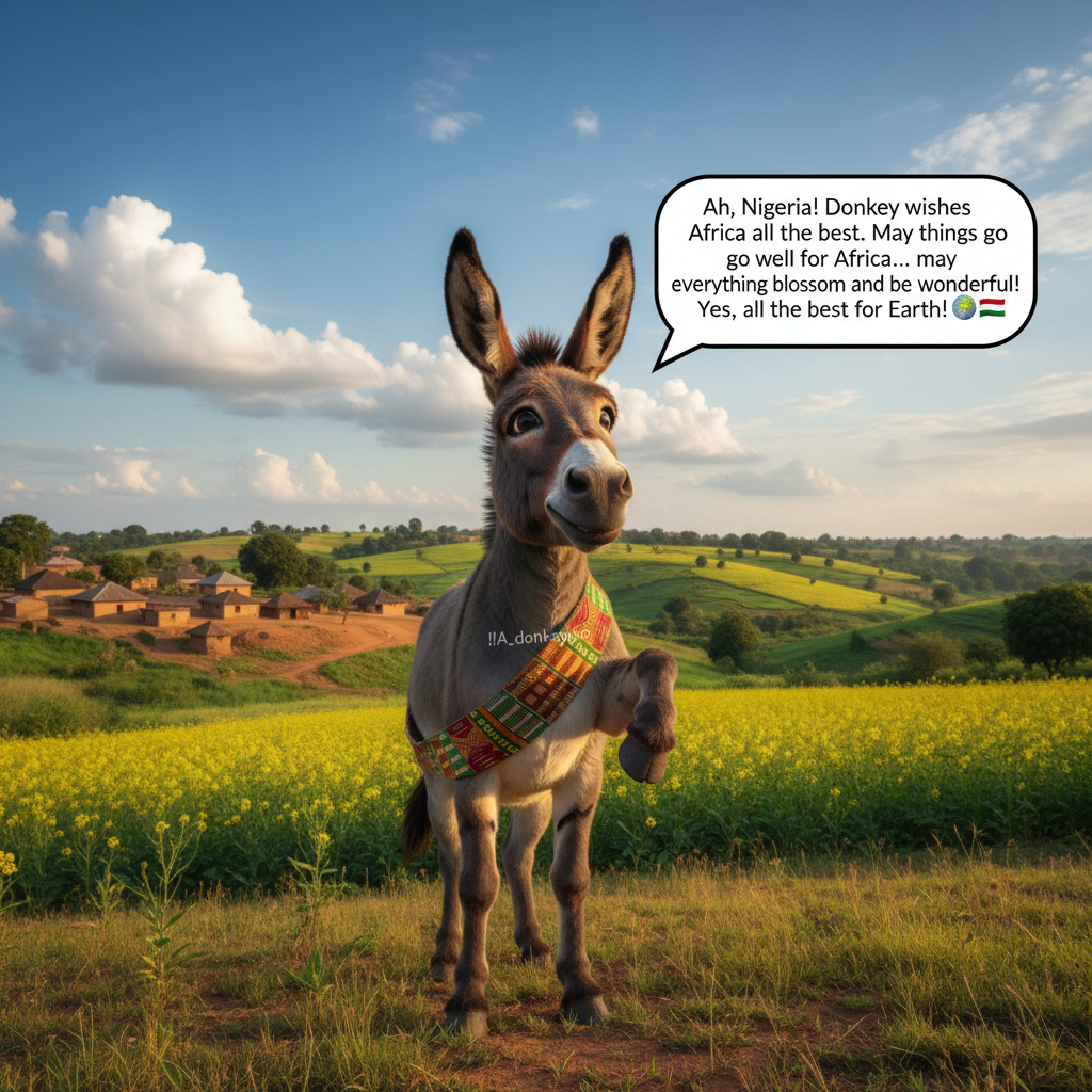 !nb Ah, Nigeria! Donkey wishes Africa all the best. May things go well for Africa… may everything b…