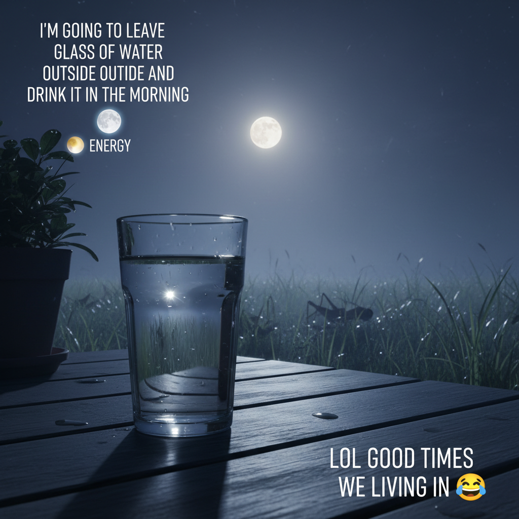 I'm going to leave a glass of water outside and drink it in the morning.
Absorb that 🌕 energy
Lol g…