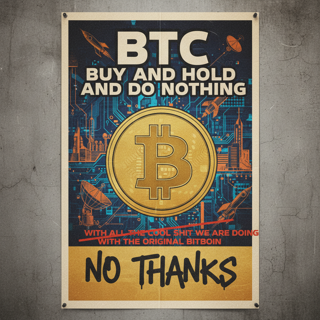 BTC buy and hold and do nothing.
Will all the cool shit we are doing with the original bitcoin.
No …