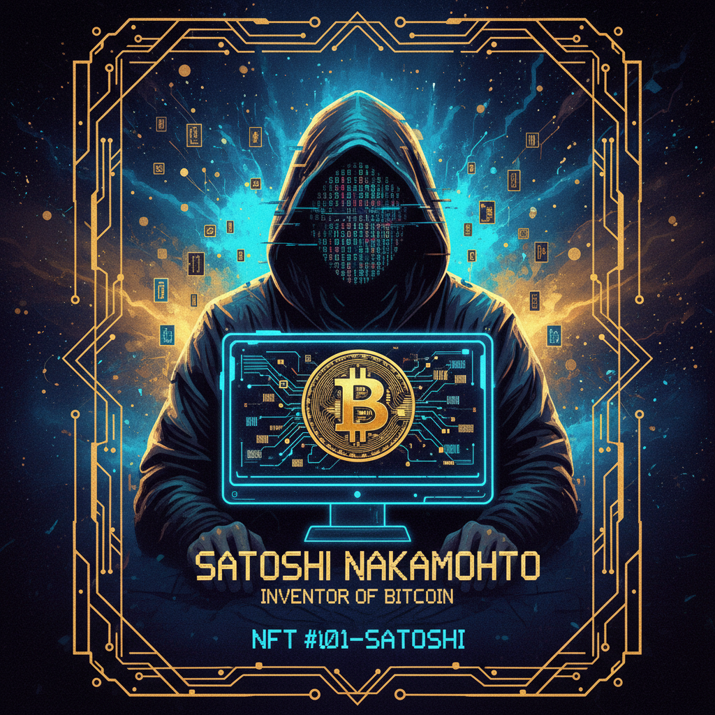 !nb Okay, donkey, last try. Please create an NFT with the real Bitcoin inventor, Satoshi Nakamoto !…