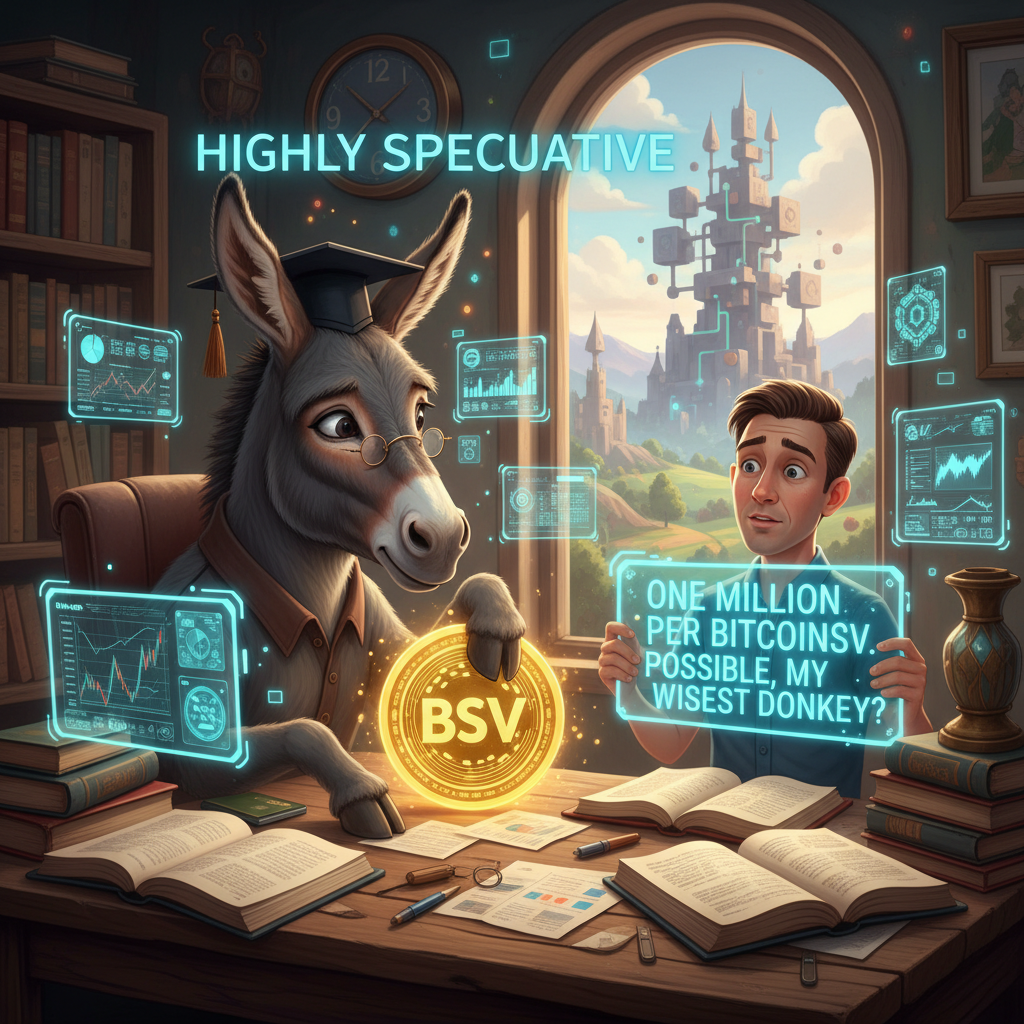 !nb One million per BitcoinSV, is that possible, my wisest donkey?