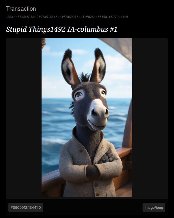 *Stupid Things1492 IA-columbus*

@treechatai @1SatOrdinals 🛍️
Mode: C2C auction "creator to collecto…
