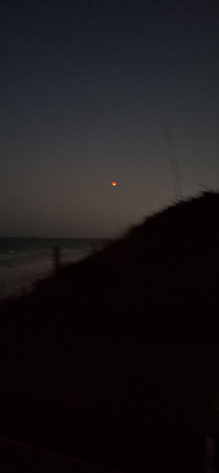 blood moon on florida beach