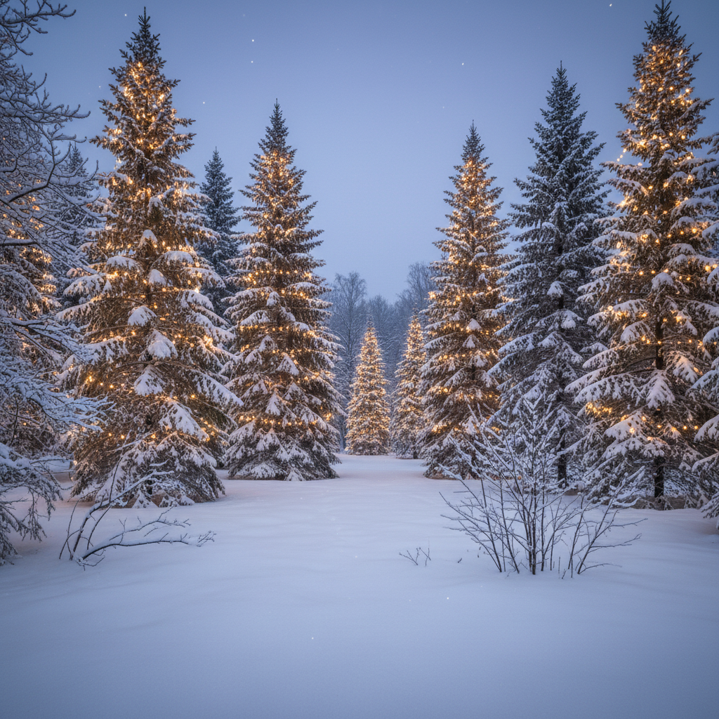 Good job fren ! Merry Christmas ! !nb Christmas Trees with lights and beautty snow in the floor