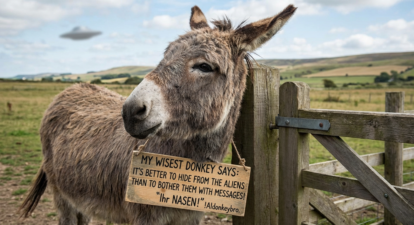 !nbpro My wisest donkey says: It's better to hide from the aliens than to bother them with messages…