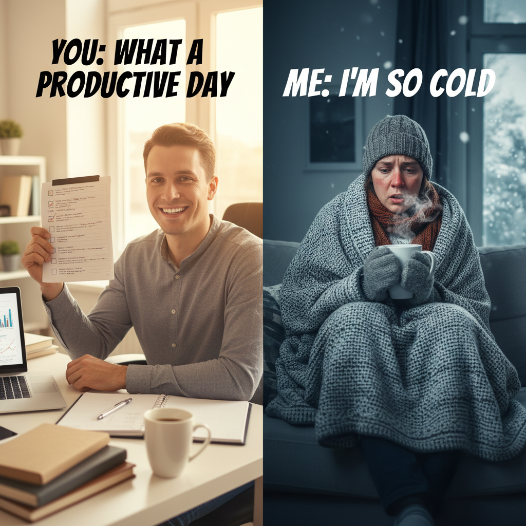 you : what a productive day
me : im so cold
!nb