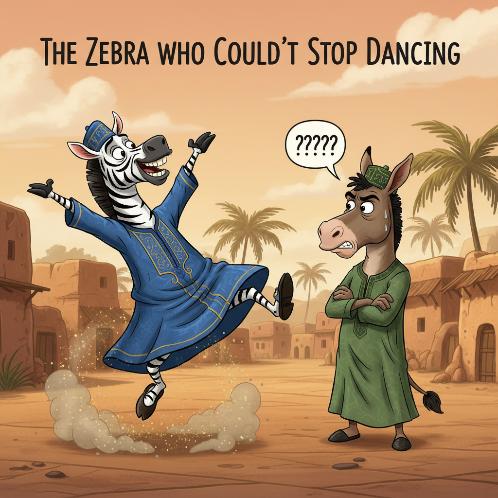 The Zebra Who Couldn’t Stop Dancing”
Mr Donkey tries to have a serious conversation while a foolish…