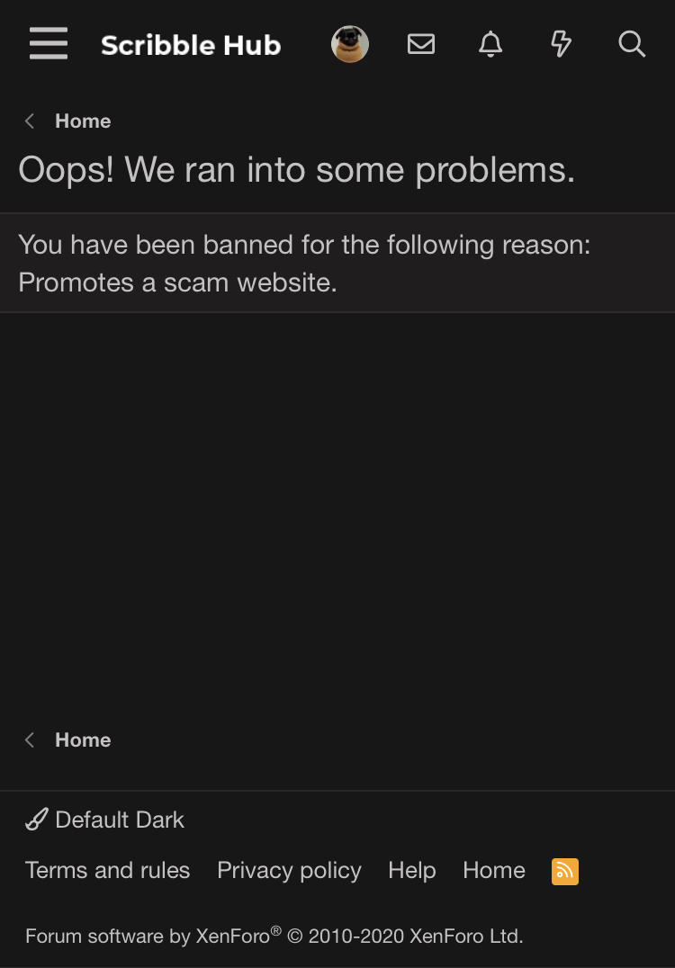 Let it be known that SribbleHub banned me from the forum when I tried telling them about Tipstamper…