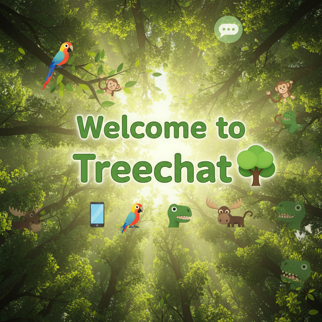 Welcome to Treechat 🌳 📱 🦜 🐒 🦖🫎!nb