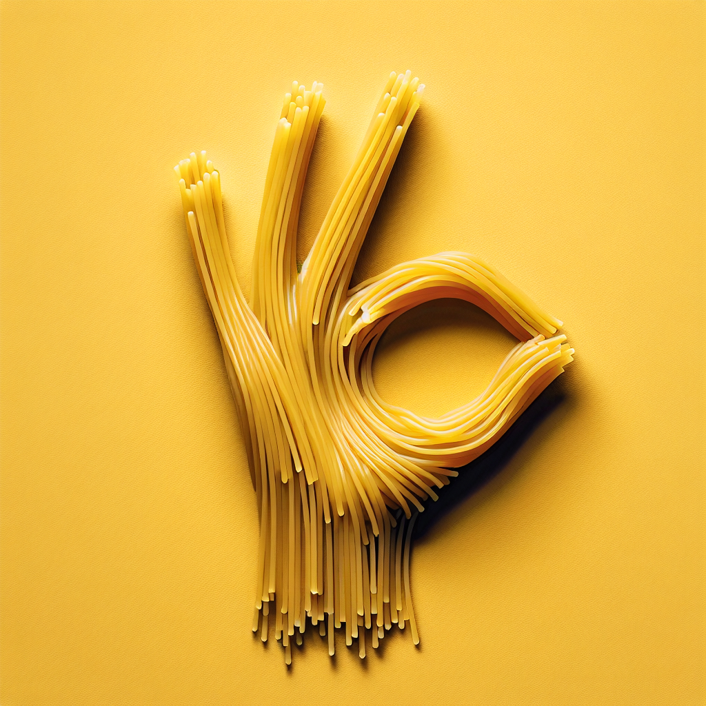 !dalle 🙏 emoji but made out of spaghetti