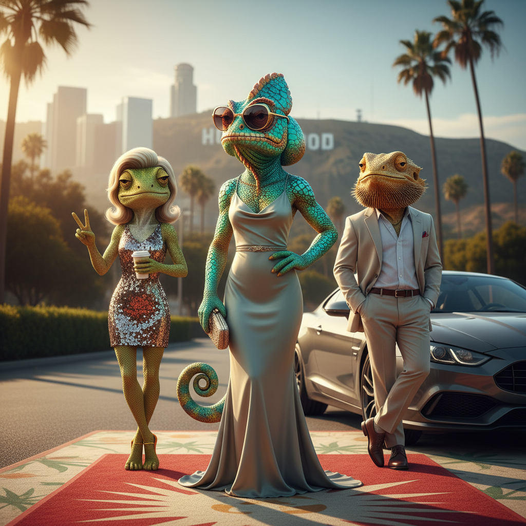 Hollywood starlet lizards got that smootheCalifornia smug style !nb