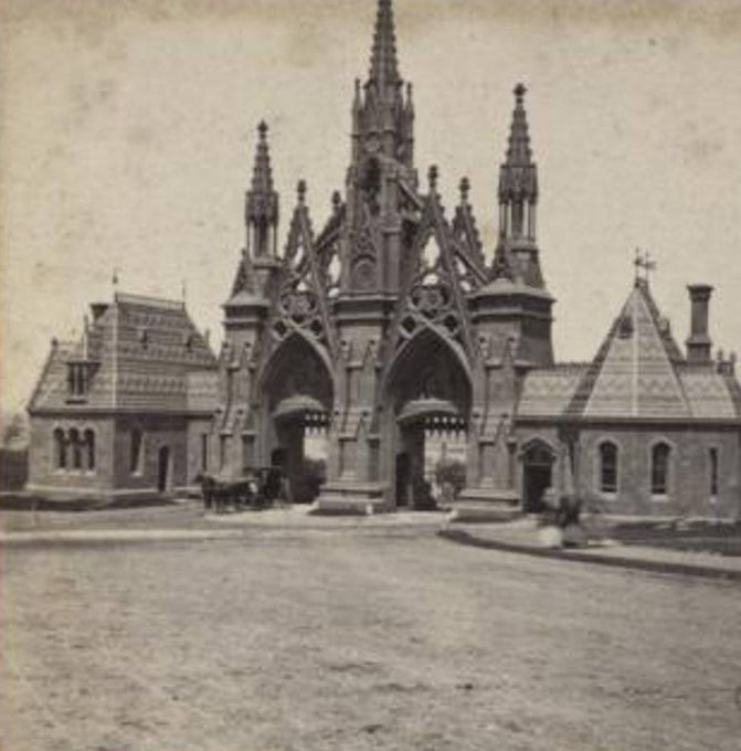 New York City. Entrance to Greenwood, south side, 1850s. WTF?