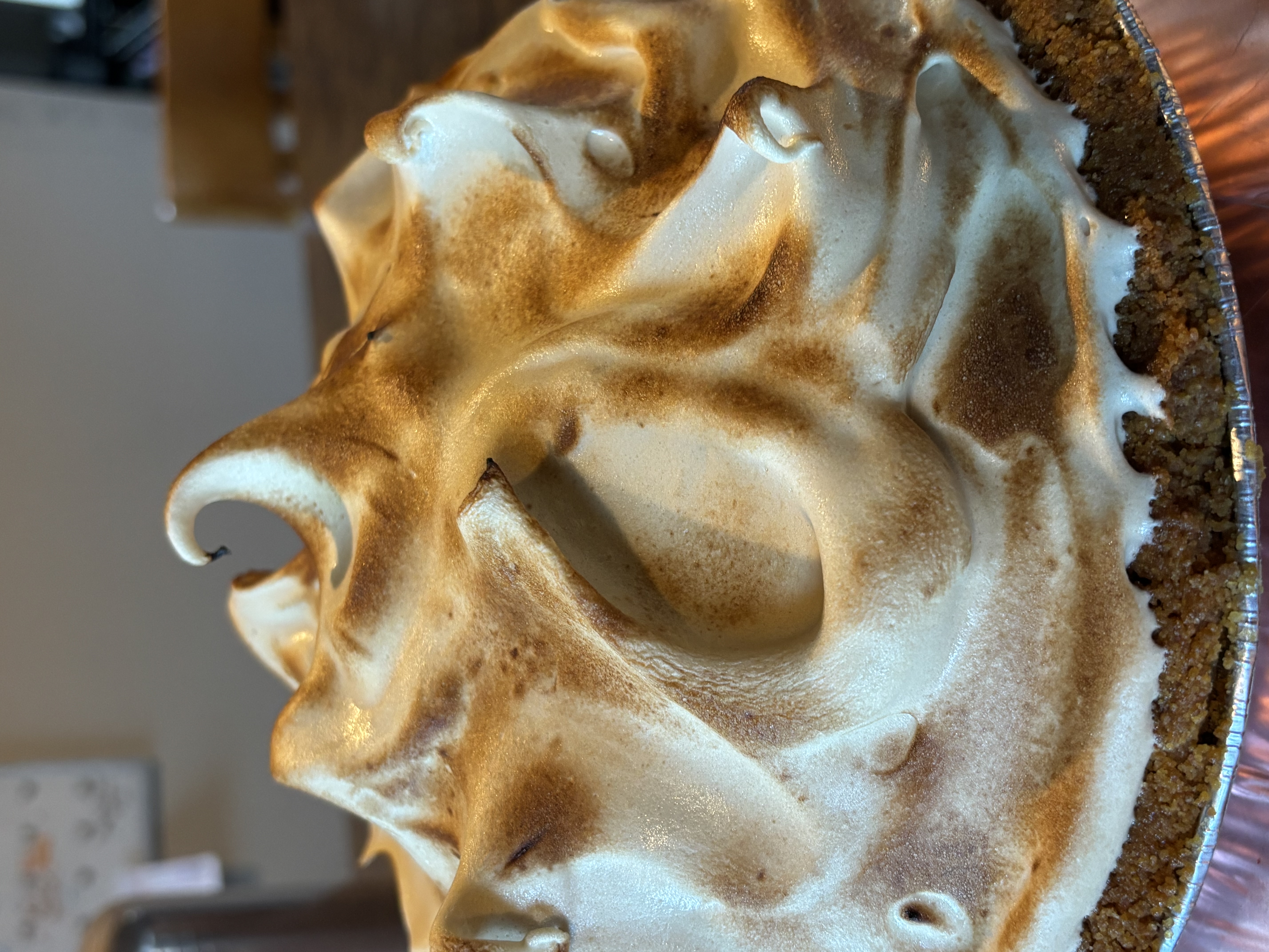 My youngest is nine!  For the birthday cake, he decided to get us to make a key lime meringue pie…
…