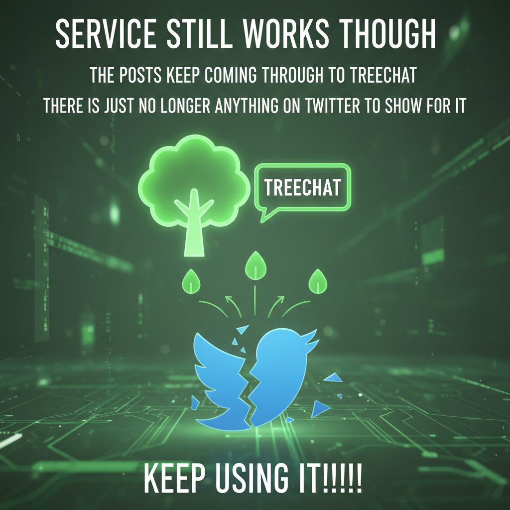Service still works though.  The posts keep coming through to Treechat. There is Just no longer any…