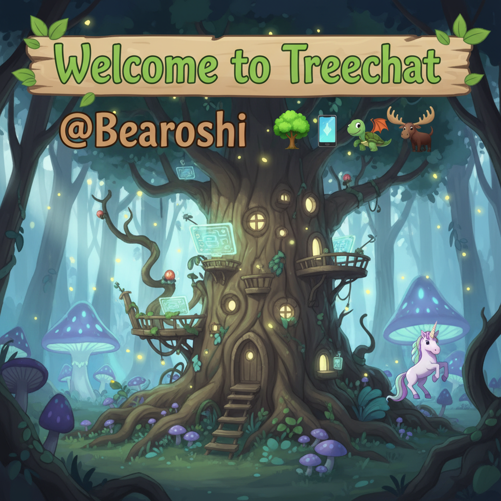 Welcome to Treechat @Bearoshi 🌳📱🐲🐢🫎🦄 !nb