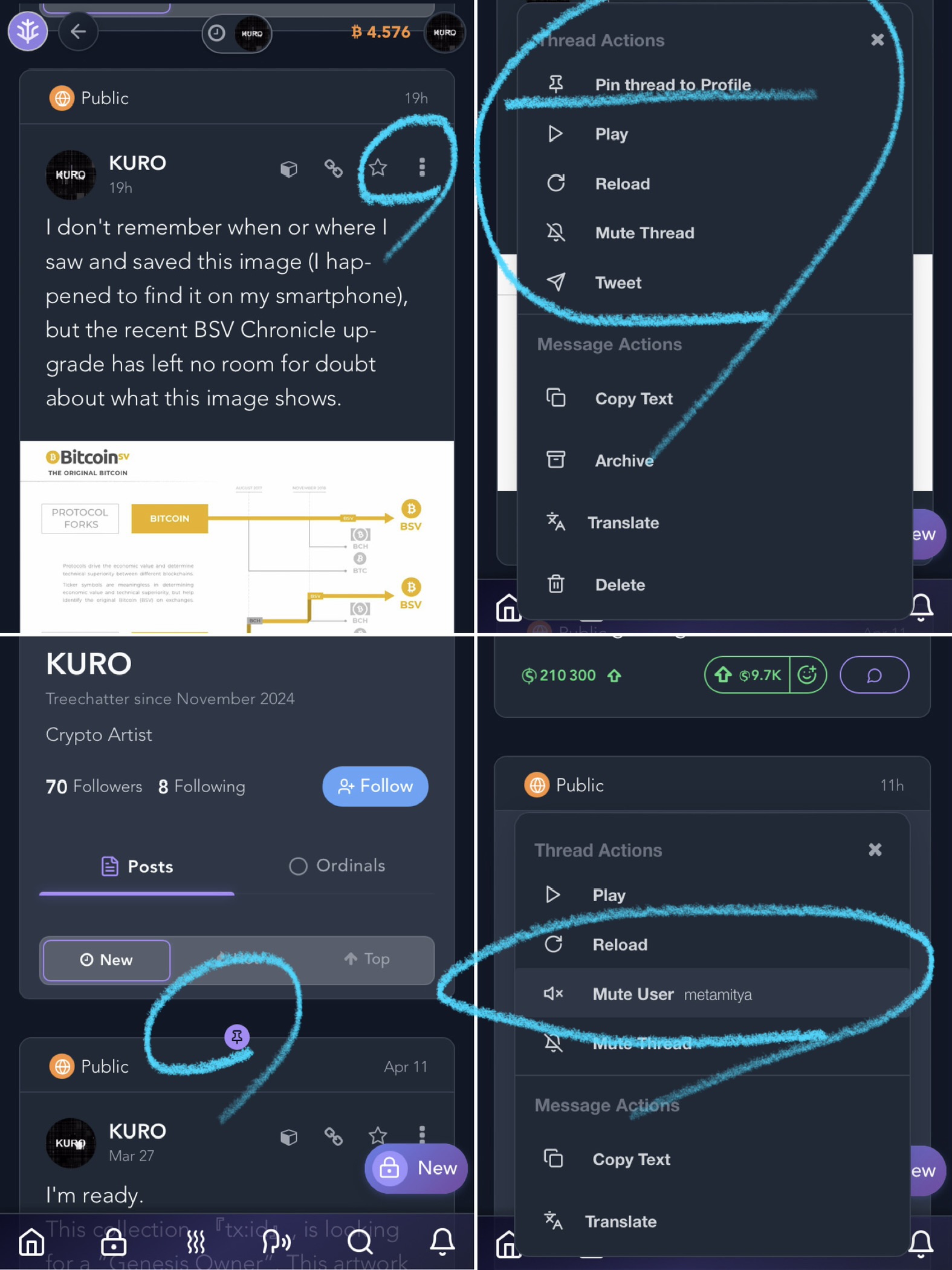 Treechat's 'Thread Actions' has received some new features. 
Personally, "Pin thread to Profile" is…