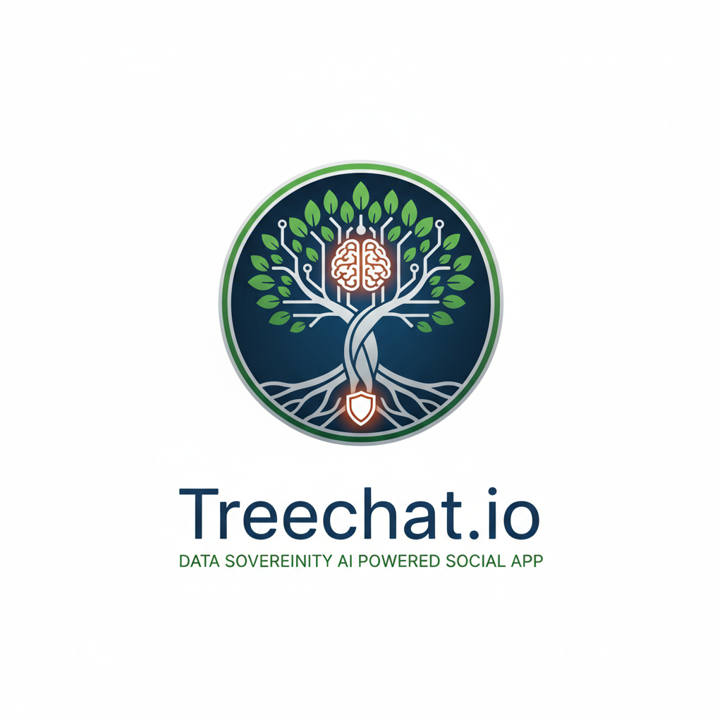 Treechat.io data sovereignty AI powered social app logo !nb